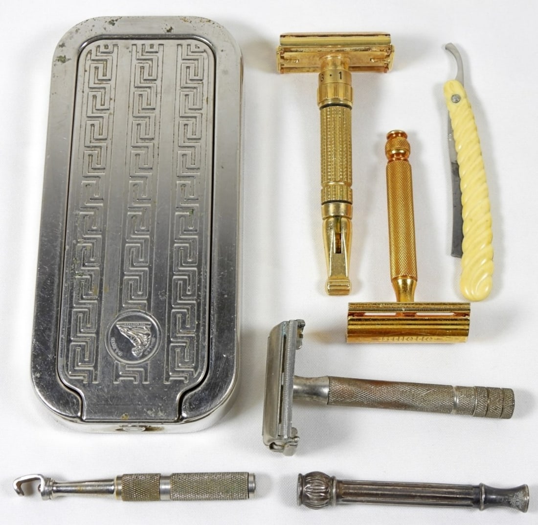 ANTIQUE RAZOR's & PARTS - GILLETTE: VARIOUS RAZORS & PARTS