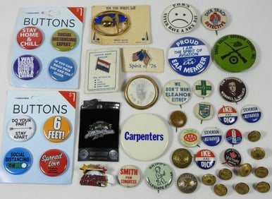 VINTAGE to NOW BUTTON LOT - COVID