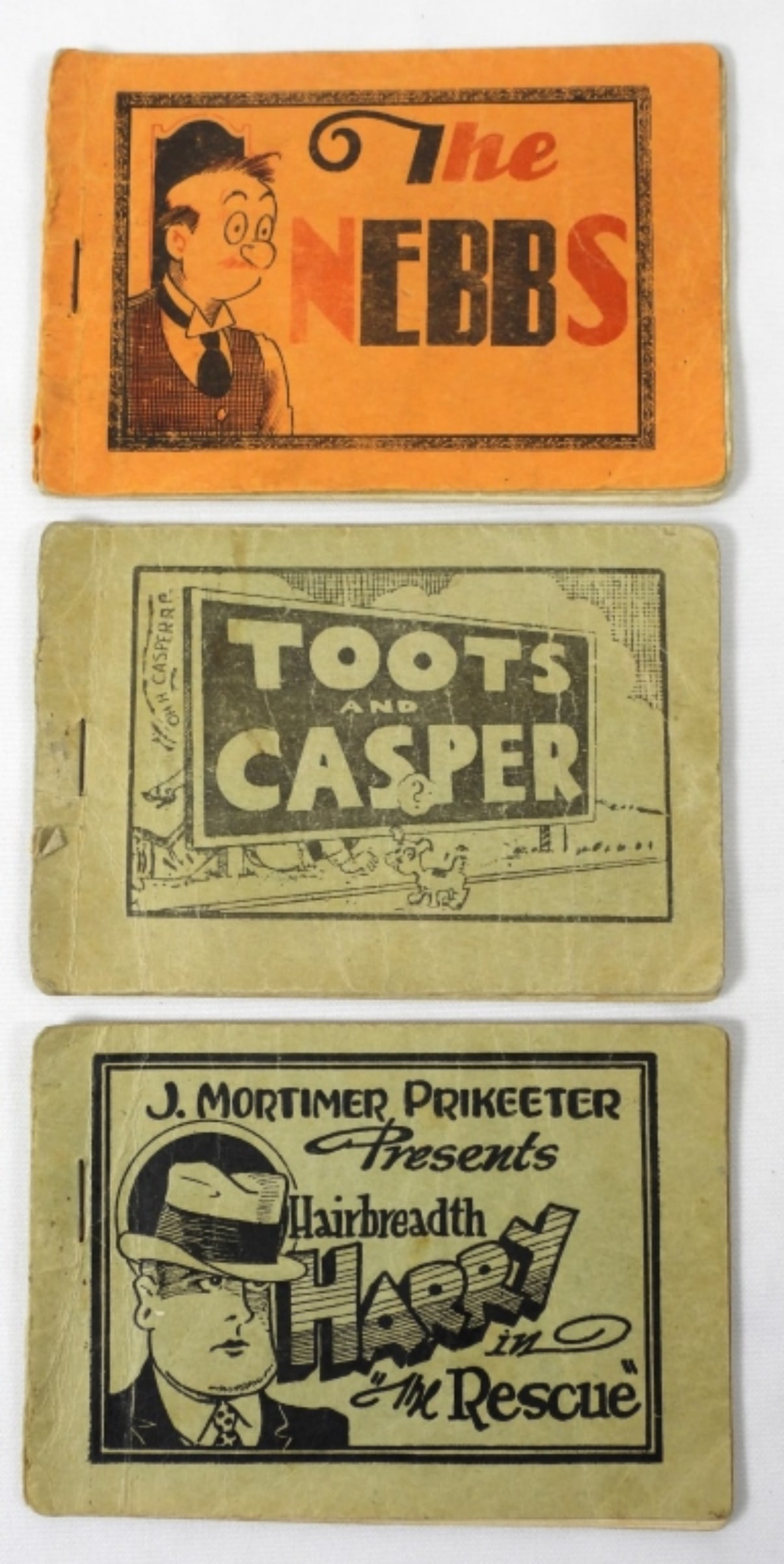 (3) ADULT ONLY VINTAGE COMIC BOOKLETS: TOOS AND CASPER, HARRY IN "THE RESCUE" & THE NEBBS