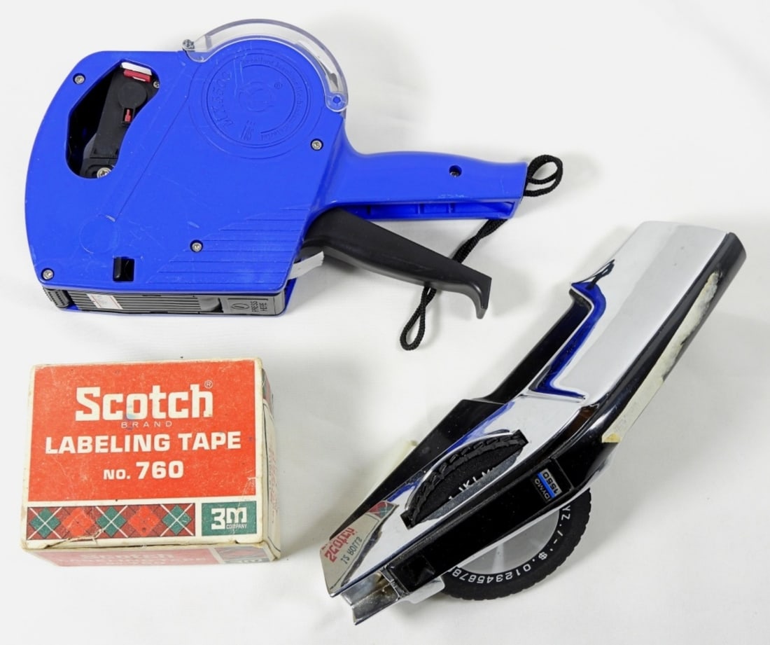 DYMO 1550 LABEL MAKER with LABEL ROLLS: plus PRICE GUN - BOTH WORKING CONDITION