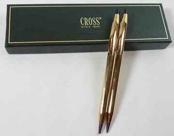 23K GOLD PLATED CROSS PEN & PENCIL SET