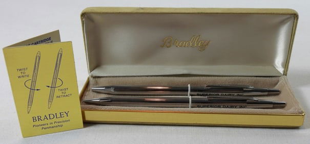 BRADLEY ADVERTISING PEN PENCIL SET IN BOX
