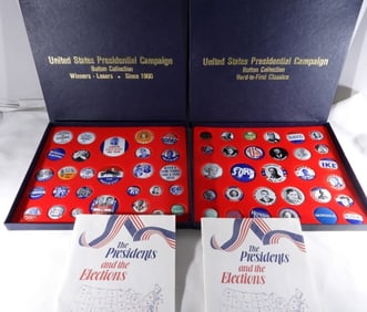 (2) REPLICA POLITICAL BUTTON COLLECTIONS