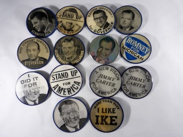 (14) VARI-VUE FLASHER POLITICAL BUTTONS