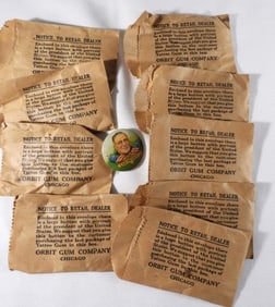 (10) 1930s ORBIT GUM "OUR PRESIDENT"