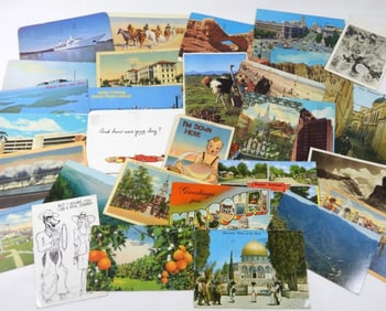 (30) VINTAGE POSTCARDS-VARIOUS TYPES