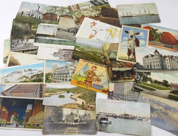 (30) VINTAGE POSTCARDS-VARIOUS TYPES