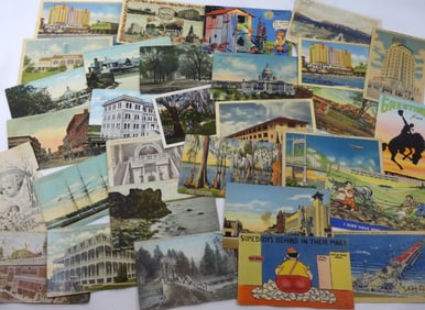 (30) VINTAGE POSTCARDS-VARIOUS TYPES