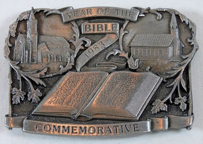1983 YEAR OF THE BIBLE BELT BUCKLE