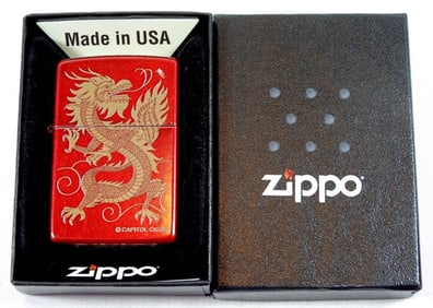 2001 SEALED RED CHINESE DRAGON ZIPPO