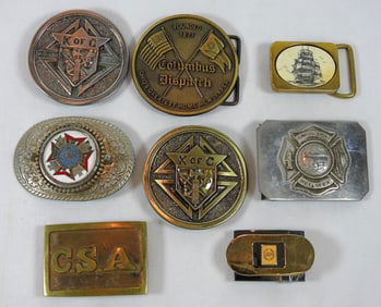 (8) VARIETY FIRE DEPT AND MORE BELT BUCKLES