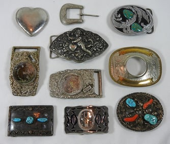 (10) VARIETY WESTERN STYLE BELT BUCKLES