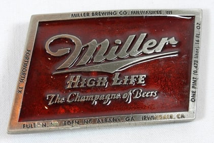 "MILLER HIGH LIFE'' BELT BUCKLE