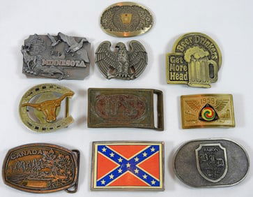 (10) VARIETY WESTERN STYLE BELT BUCKLES