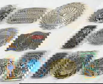 (10) VARIETY WESTERN STYLE BELT BUCKLES
