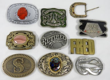 (10) VARIETY WESTERN STYLE BELT BUCKLES