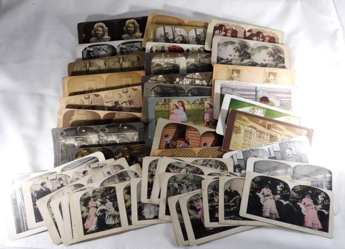 (50) VARIETY STEREOSCOPE VIEWER PHOTO CARDS: (50) VARIETY STEREOSCOPE VIEWER PHOTO CARDS
