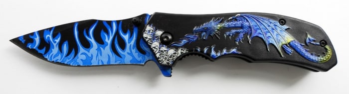 DRAGON FIRE DESIGN COLLECTABLE KNIFE