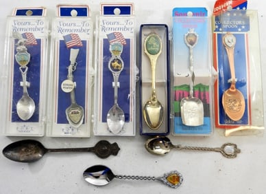 9 SOUVENIR SPOONS - DESTINATION