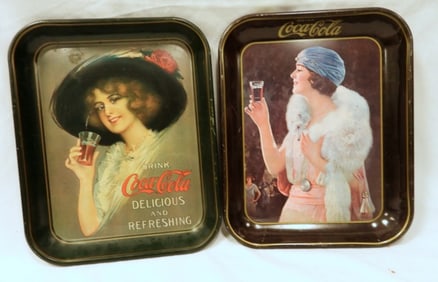 (2) DRINK COCA-COLA SERVING TRAY