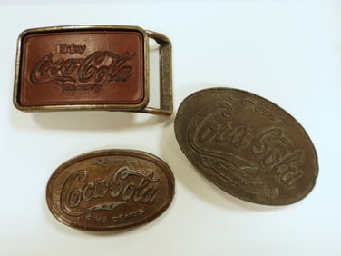 (3) COCA-COLA BELT BUCKELS