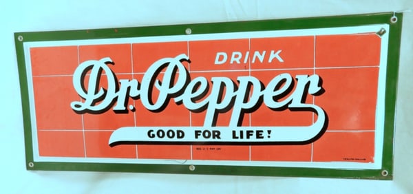 DRINK DR. PEPPER METAL SIGN