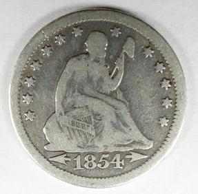 1854 SEATED QUARTER