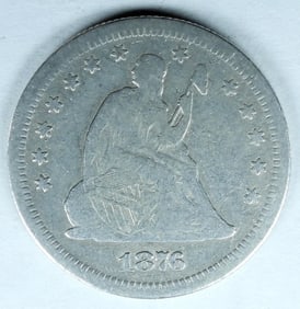 1876-S SEATED QUARTER