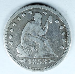 1853 SEATED QUARTER