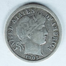 1905-O "MICRO O" BARBER DIME