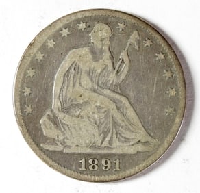 1891 SEATED LIBERTY HALF DOLLAR