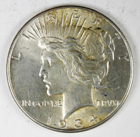 1934 PEACE SILVER DOLLAR
