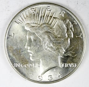 1934 PEACE SILVER DOLLAR