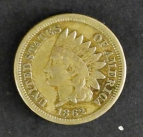 1862 INDIAN HEAD CENT VF