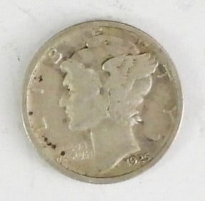 1925-S MERCURY DIME XF