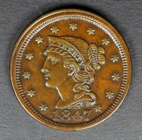 1847 BRAIDED HAIR CENT