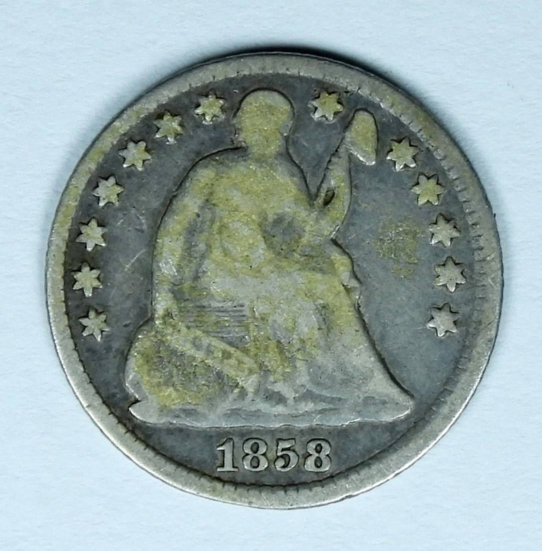 1858 LIBERTY SEATED HALF DIME (1 of 2)