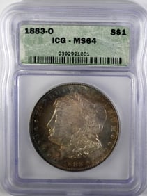 1883-O MORGAN DOLLAR ICGS MS64 TONED