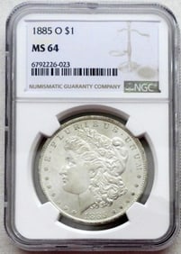 1885-O MORGAN DOLLAR NGC MS-64