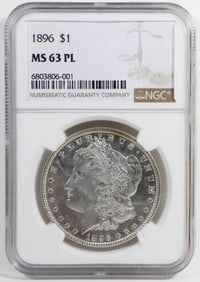 1896 MORGAN SILVER DOLLAR NGC MS63PL