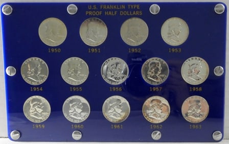U.S. FRANKLIN PROOF HALF DOLLAR SET