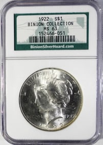 1922 PEACE DOLLAR NGC MS 64
