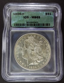 1904-O MORGAN SILVER DOLLAR ICG MS65