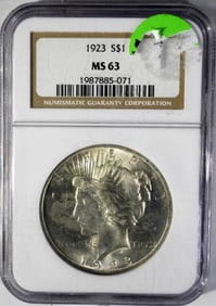 1923 PEACE DOLLAR NGC MS 63