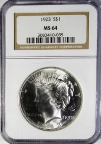 1923 PEACE DOLLAR NGC MS 64