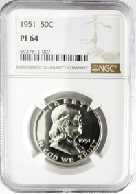 1951 FRANKLIN HALF DOLLAR NGC PF64