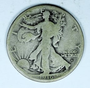 1916-D LIBERTY WALKING HALF DOLLAR