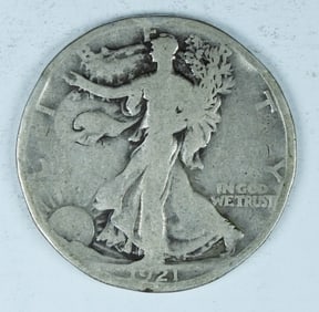 1921-D WALKING LIBERTY 50c LIGHT BENT
