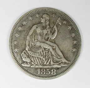 1858 SEATED LIBERTY HALF DOLLAR
