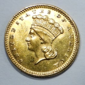 1878 OPEN 3 $1 INDIAN PRINCESS HEAD GOLD